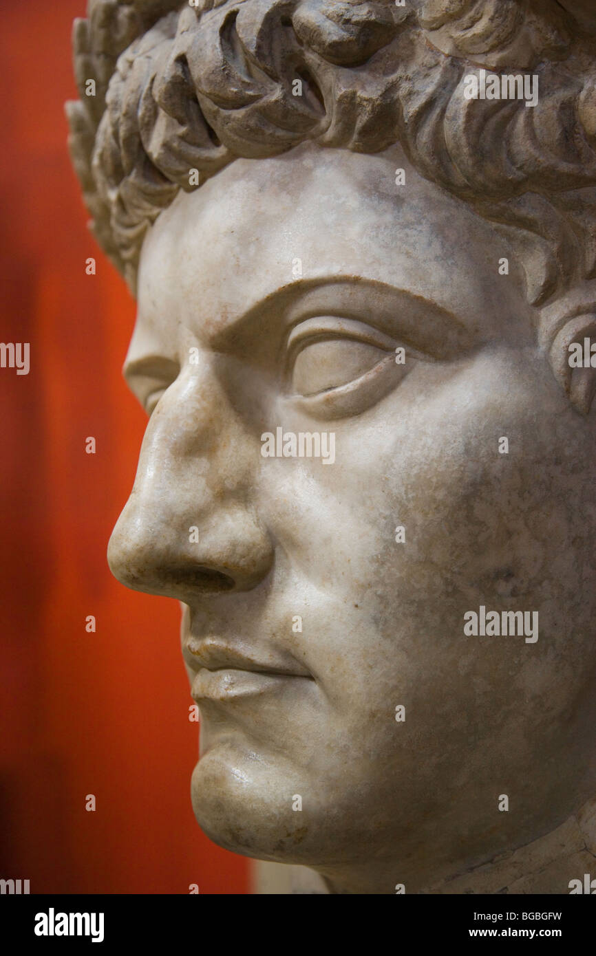 Claudius Kopf Skulptur, Vatikanischen Museen, Rom, Italien Stockfoto