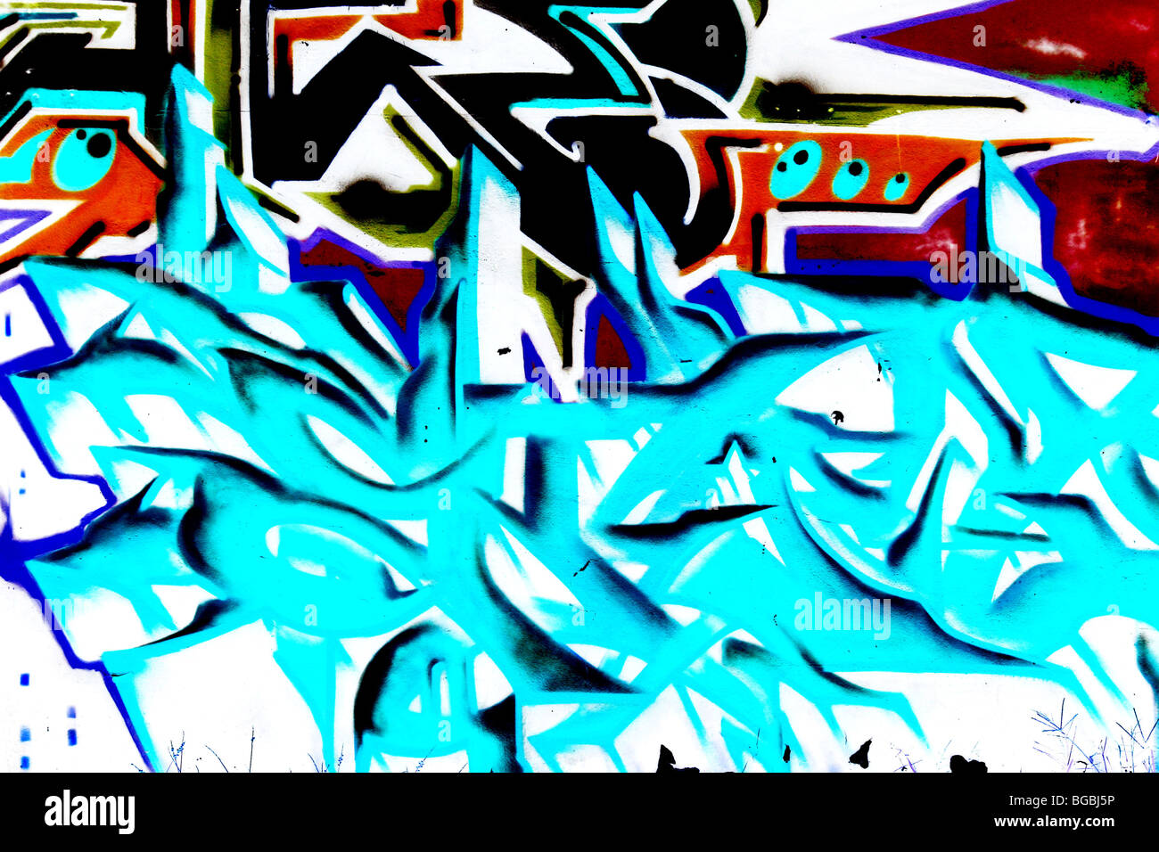 Thai Graffiti-Kunst, viele Farben, Pattaya, Thailand Stockfoto