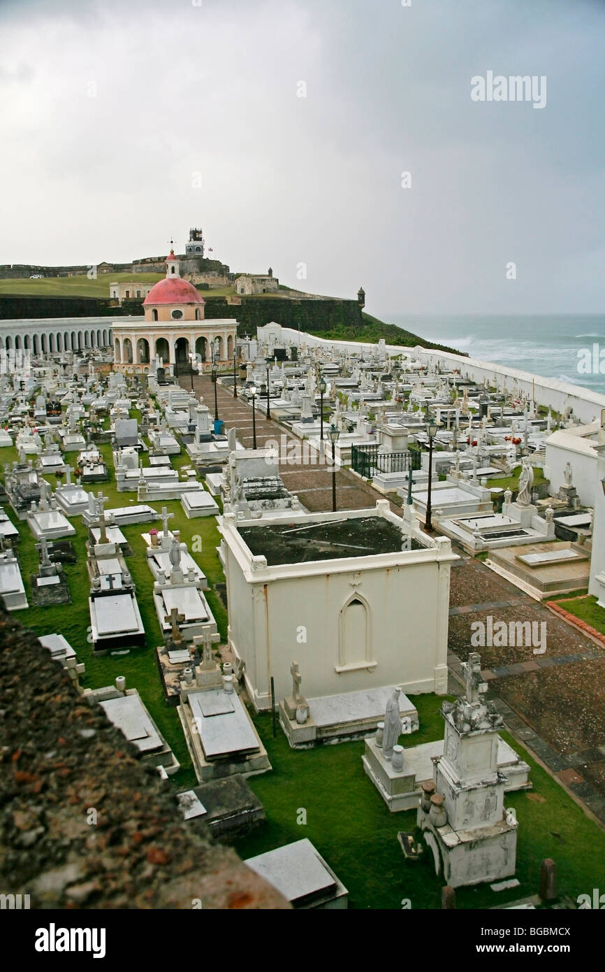 Dem Friedhof von El Morro in Old San Juan Puerto Rico Stockfoto