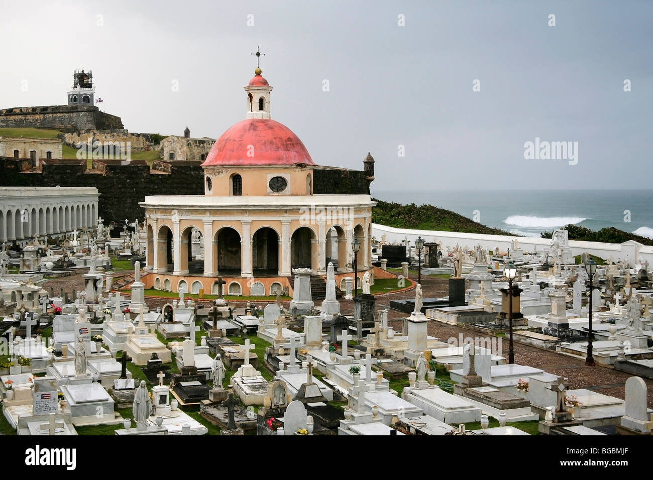 Dem Friedhof von El Morro in Old San Juan Puerto Rico Stockfoto