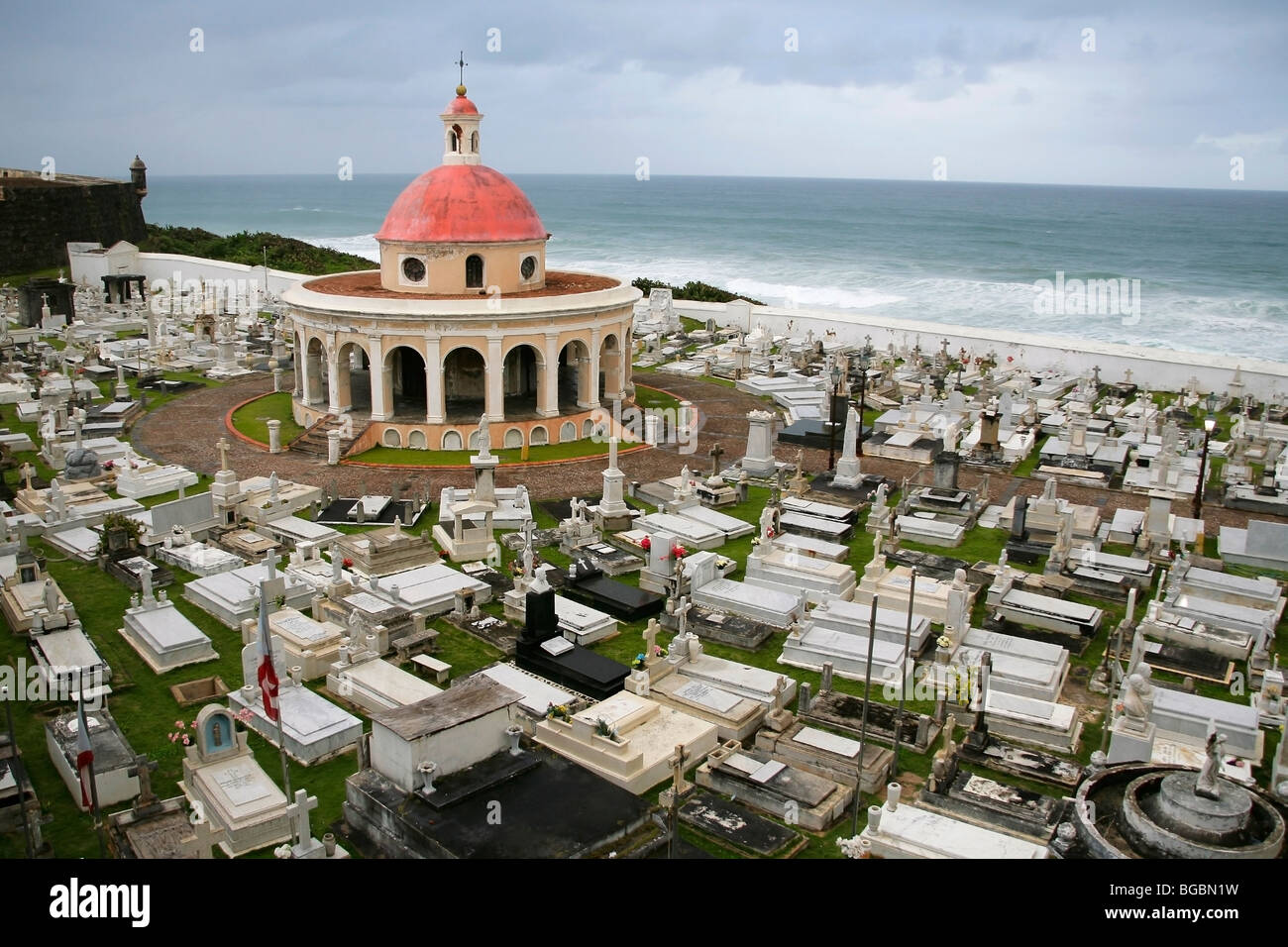 Dem Friedhof von El Morro in Old San Juan Puerto Rico Stockfoto