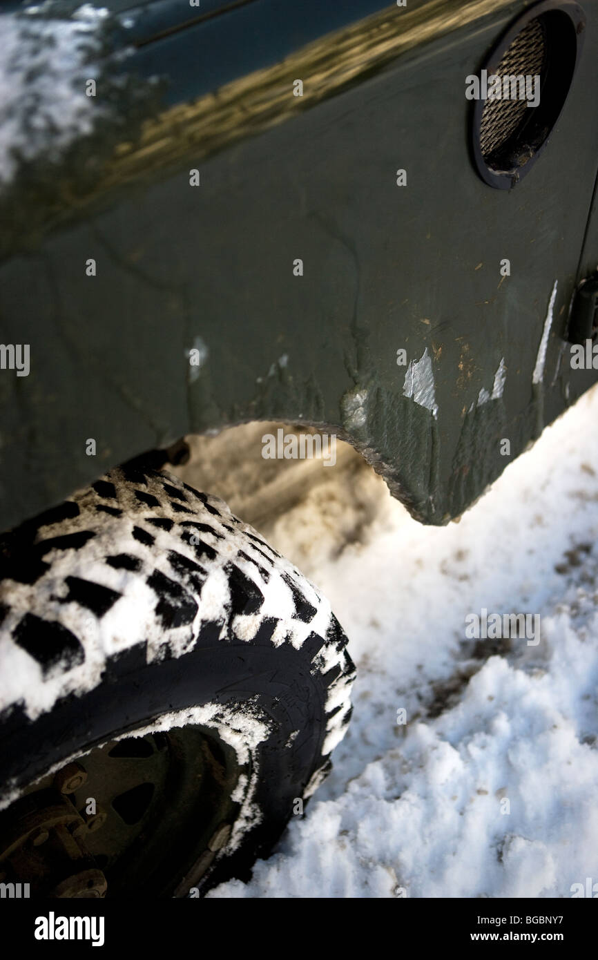 4 x 4 im Schnee Stockfoto