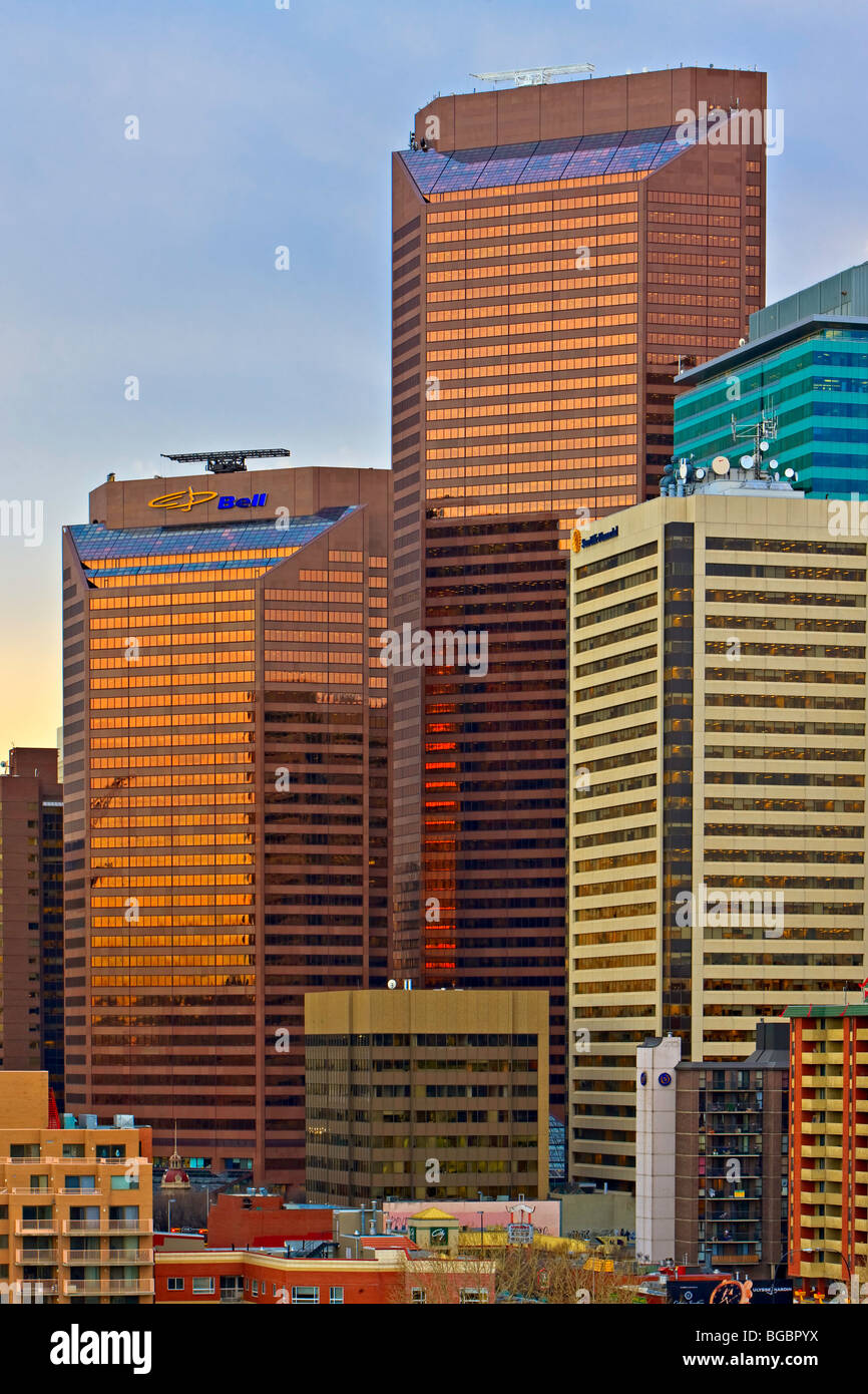 Hochhäuser in der Stadt von Calgary, Alberta, Kanada. Stockfoto