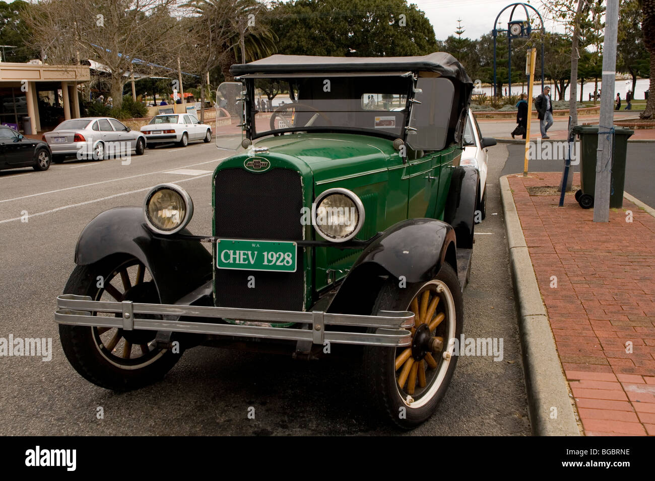 Vollständig restauriert 1928 Chevolet Auto. Stockfoto