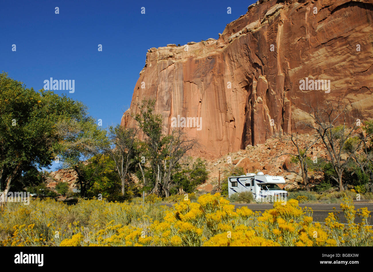 Wohnmobil, Burg, Capitol Reef National Park, Utah, USA Stockfoto