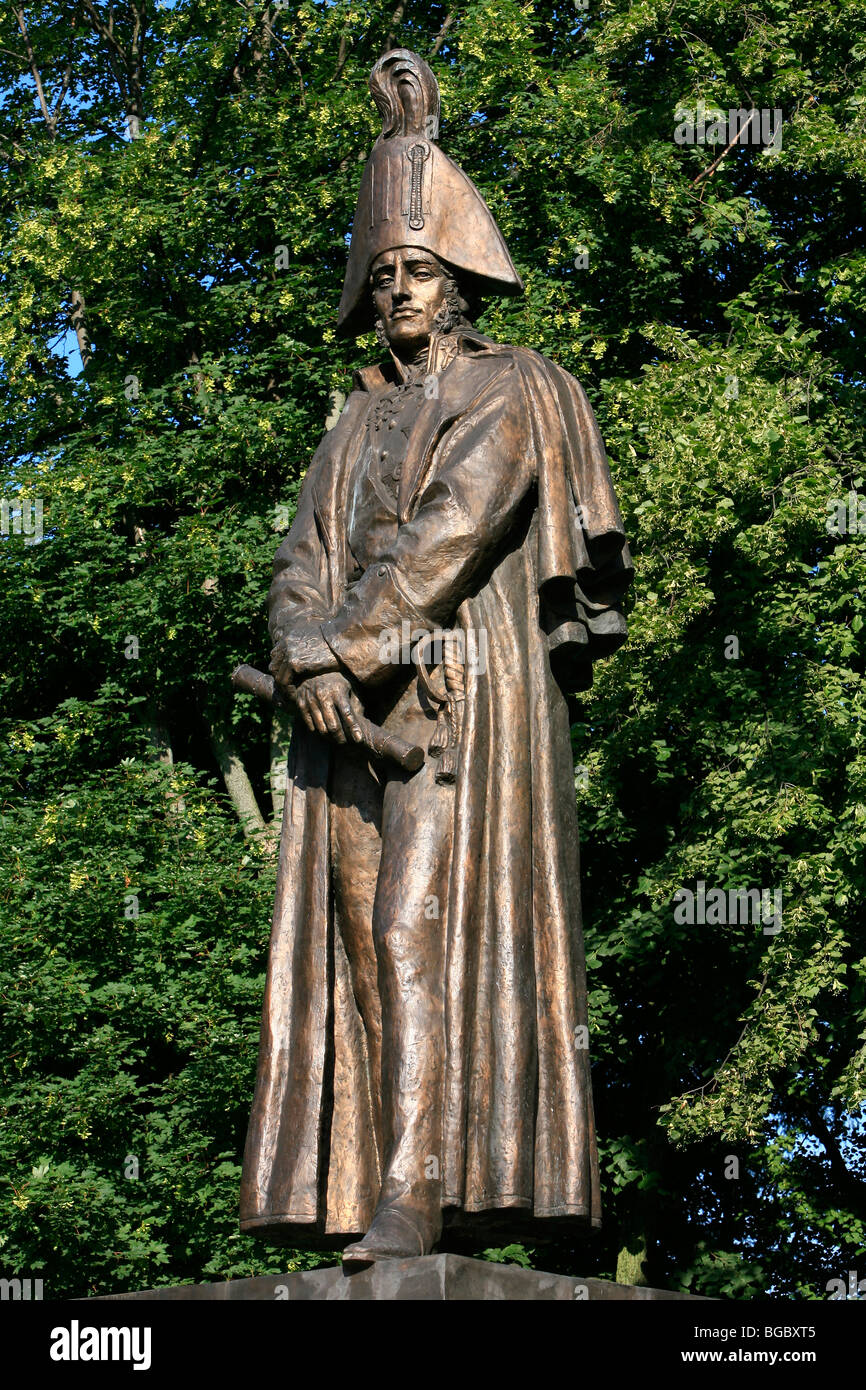 Statue des russischen Feldmarschall Michael Barclay de Tolly (1761-1818) in Riga, Lettland Stockfoto