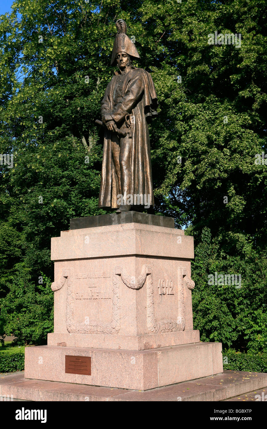 Statue des russischen Feldmarschall Michael Barclay de Tolly (1761-1818) in Riga, Lettland Stockfoto