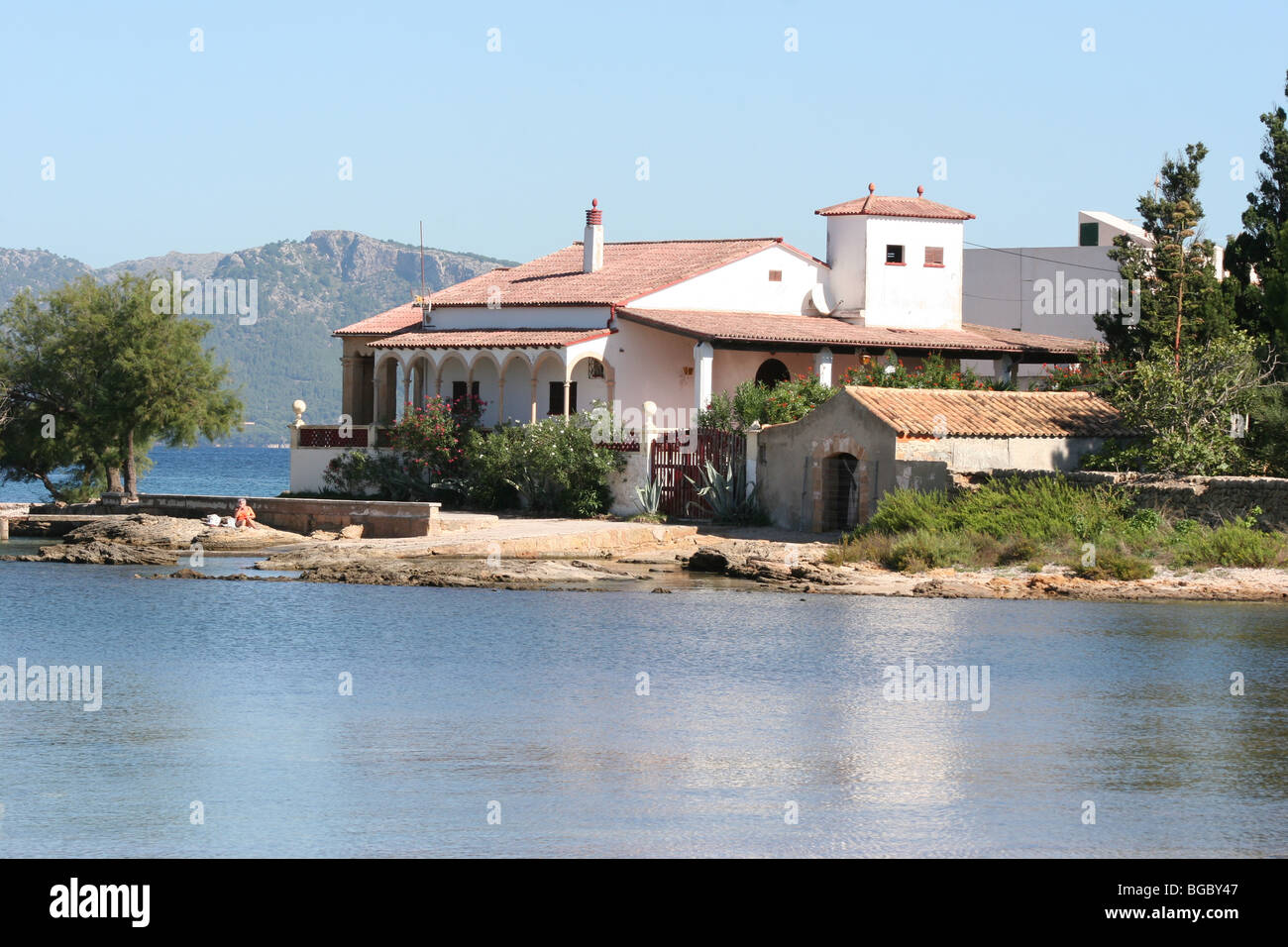 Seite Unterkunft in Strandnähe in der Nähe von Port de Pollença, Mallorca, Spanien. Stockfoto
