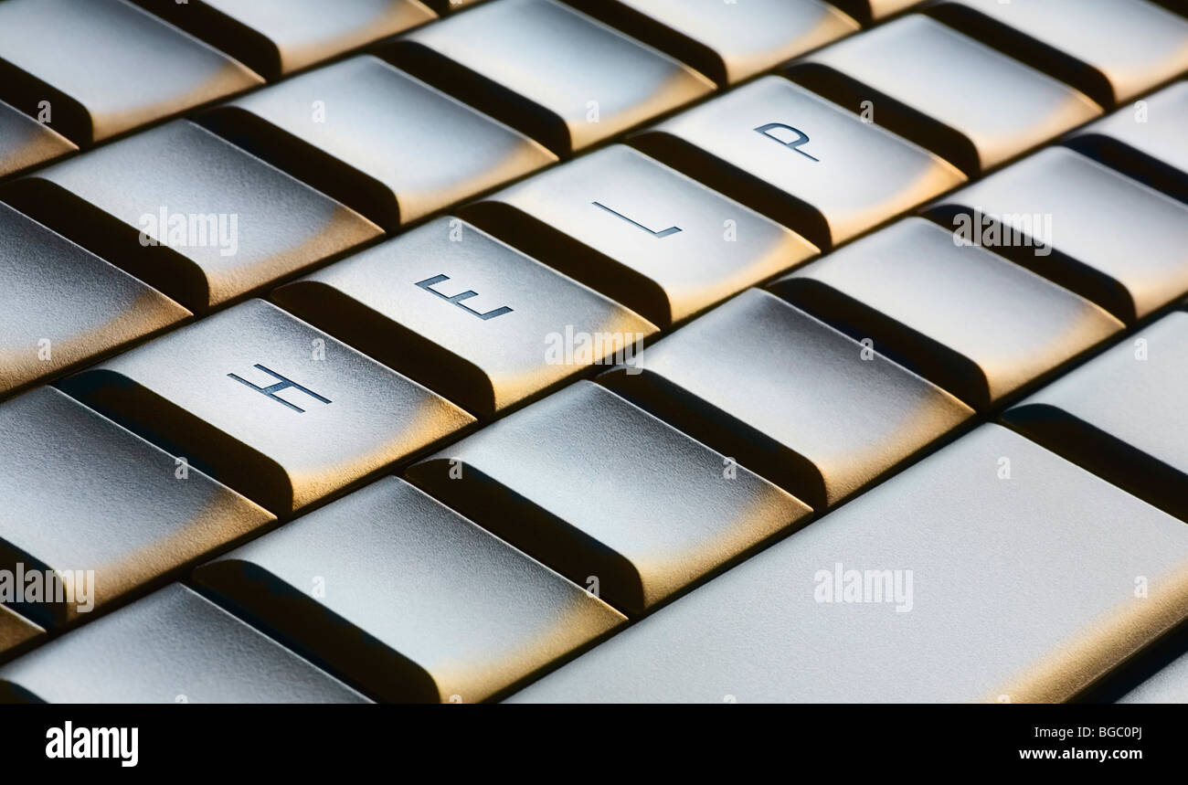 Computer-Support-Konzept mit "Hilfe" auf der Tastatur geschrieben Stockfoto
