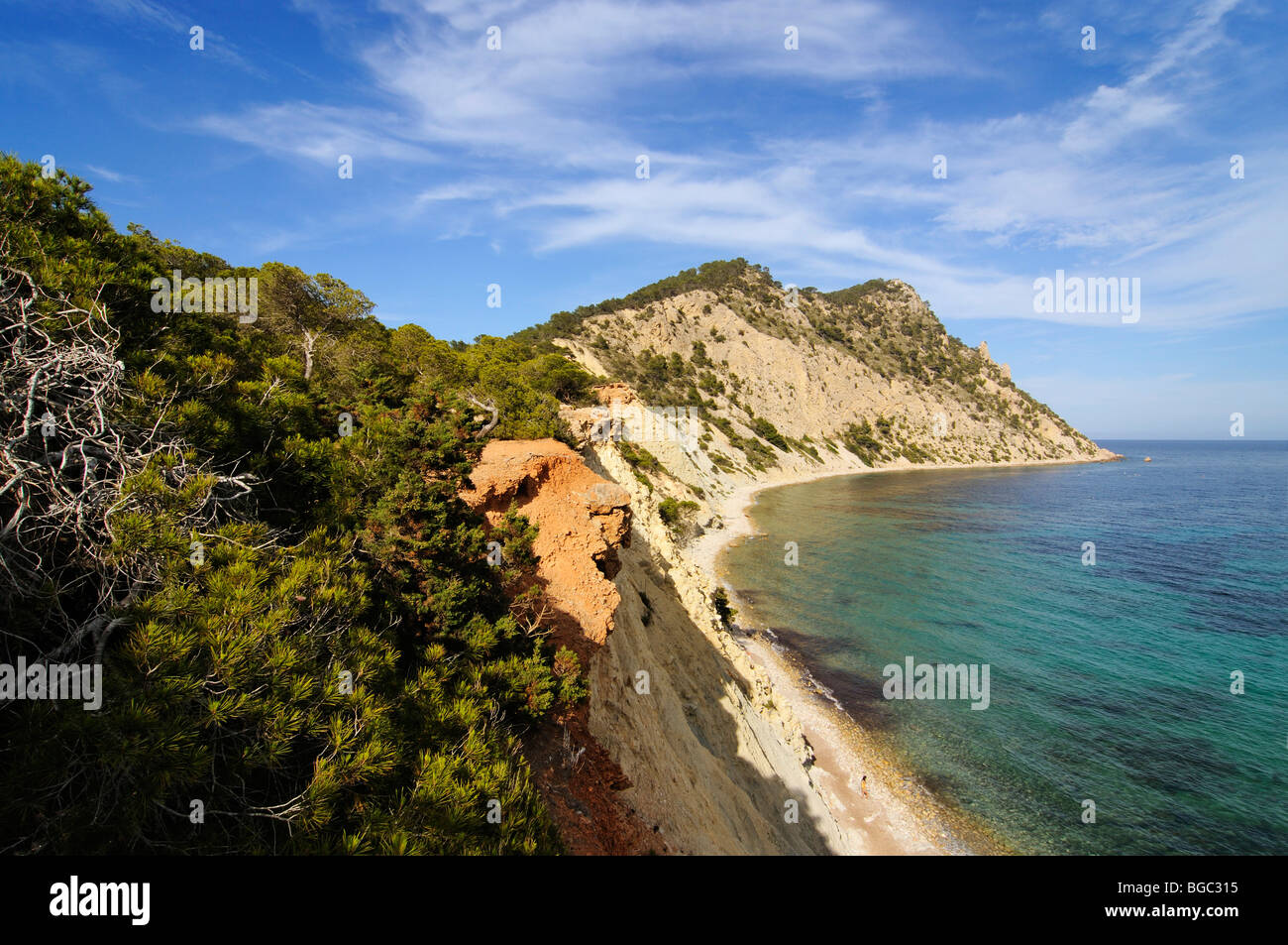 Cala Llonga, Ibiza, Kiefer-Inseln, Balearen, Spanien, Europa Stockfoto