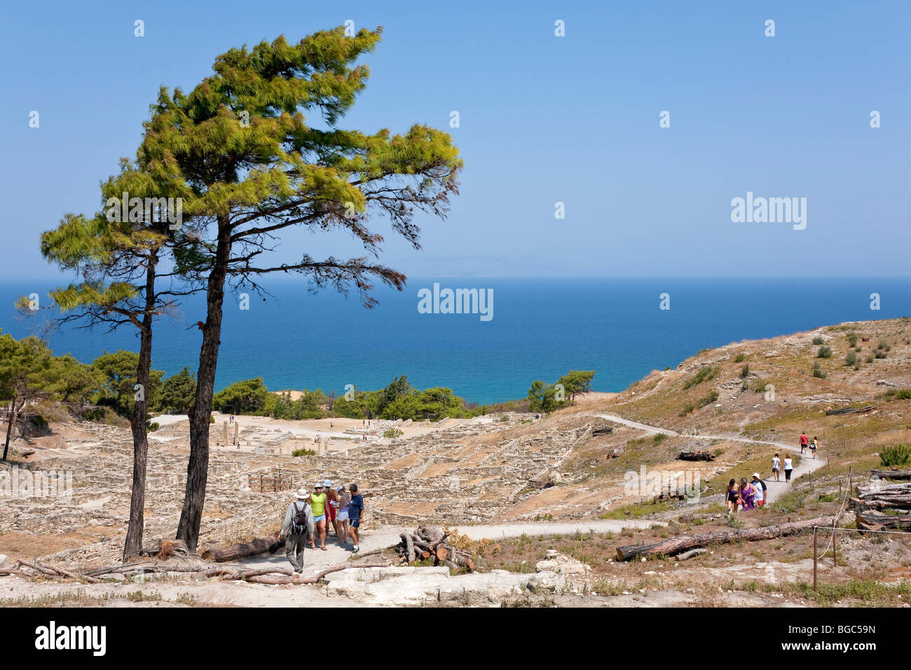 Die Ausgrabungsstätte des antiken Kamiros, Rhodos, Westküste, Griechenland, Süd-Europa, Europa Stockfoto