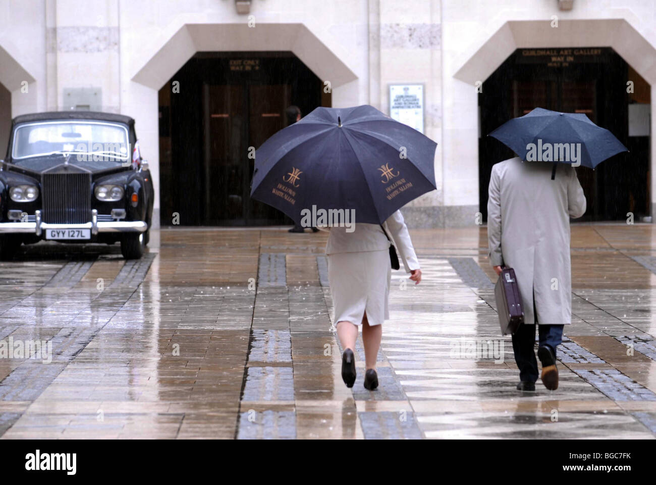 Regenschirm-Benutzer Stockfoto