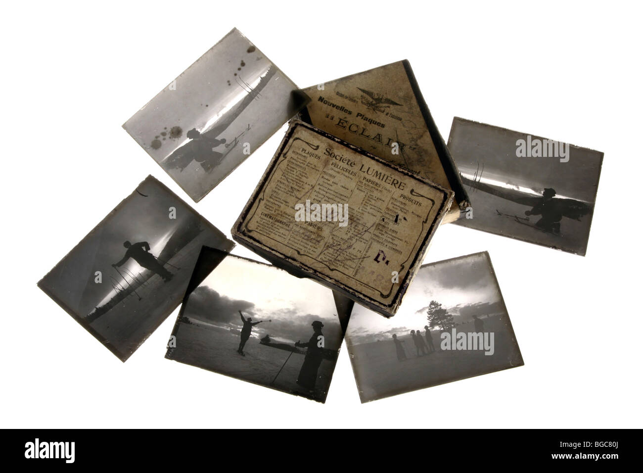 Alte Fotografien auf Silber-Bromid Gelatine trocken Platten Stockfoto