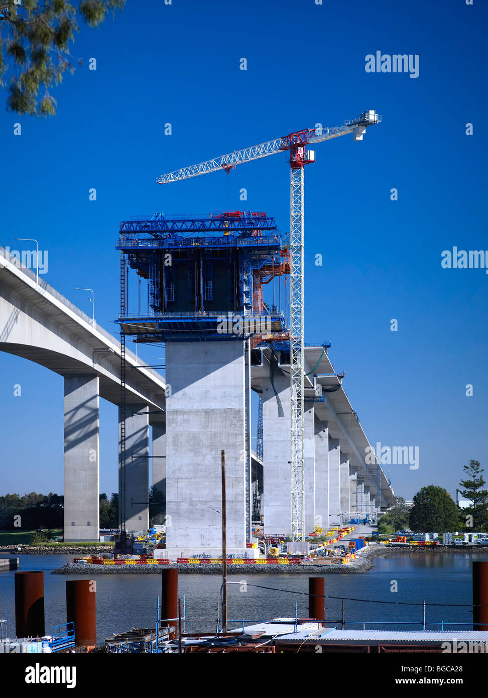 Bau des zweiten Gateway Bridge Brisbane Australien Stockfoto