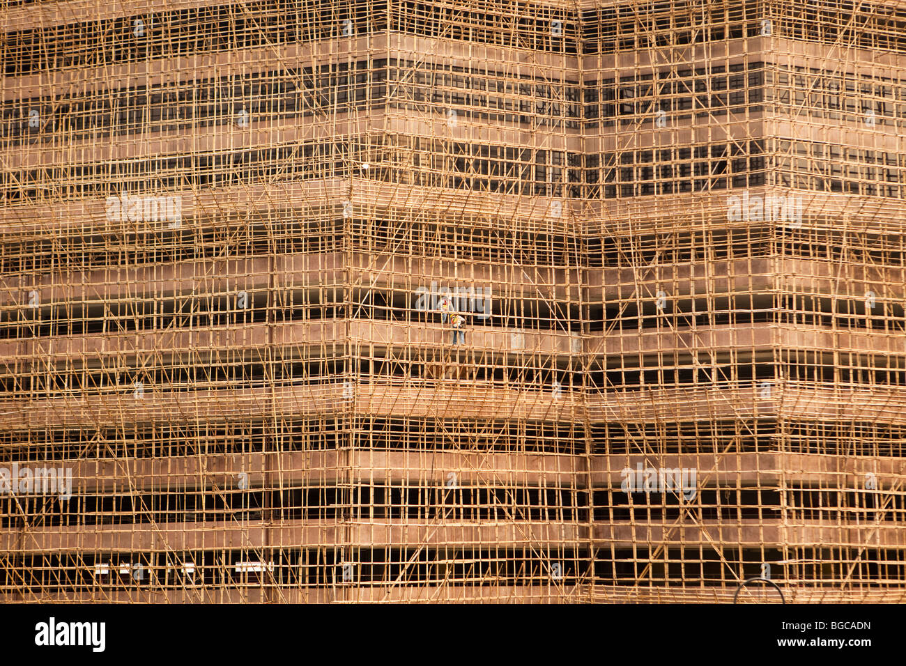 Gebäudehülle im Bau in Hong Kong Stockfoto