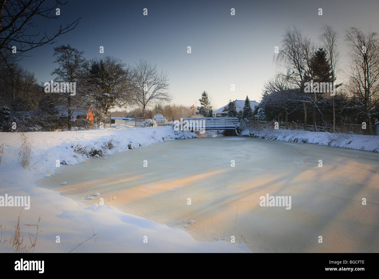 Winter-Wunderland, Groningen, Niederlande Stockfoto