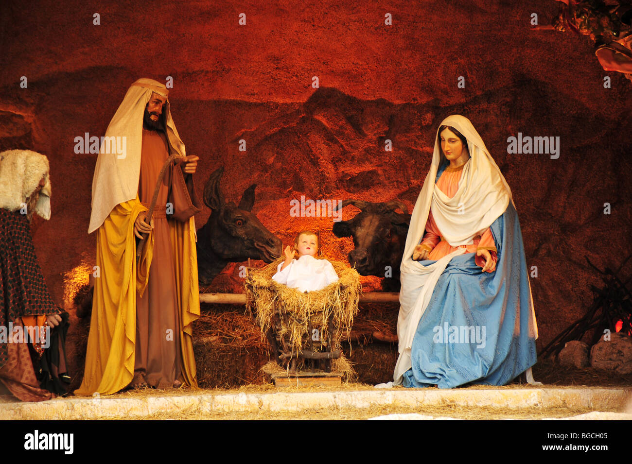 Darstellung der Geburt Christi eine Weihnachtstradition in Sankt Peter Platz Rom Vatikanstadt Stockfoto