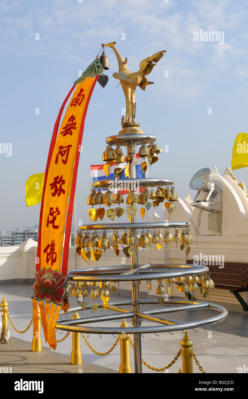 Thailand; Bangkok; Banglamphu; Wat Saket Glocken; Der Goldene Berg Stockfoto