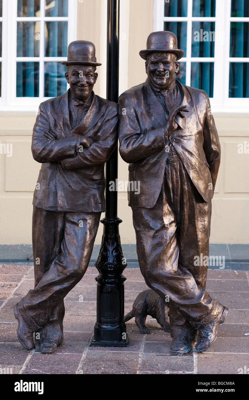 Laurel und Hardy-Statue Stockfoto