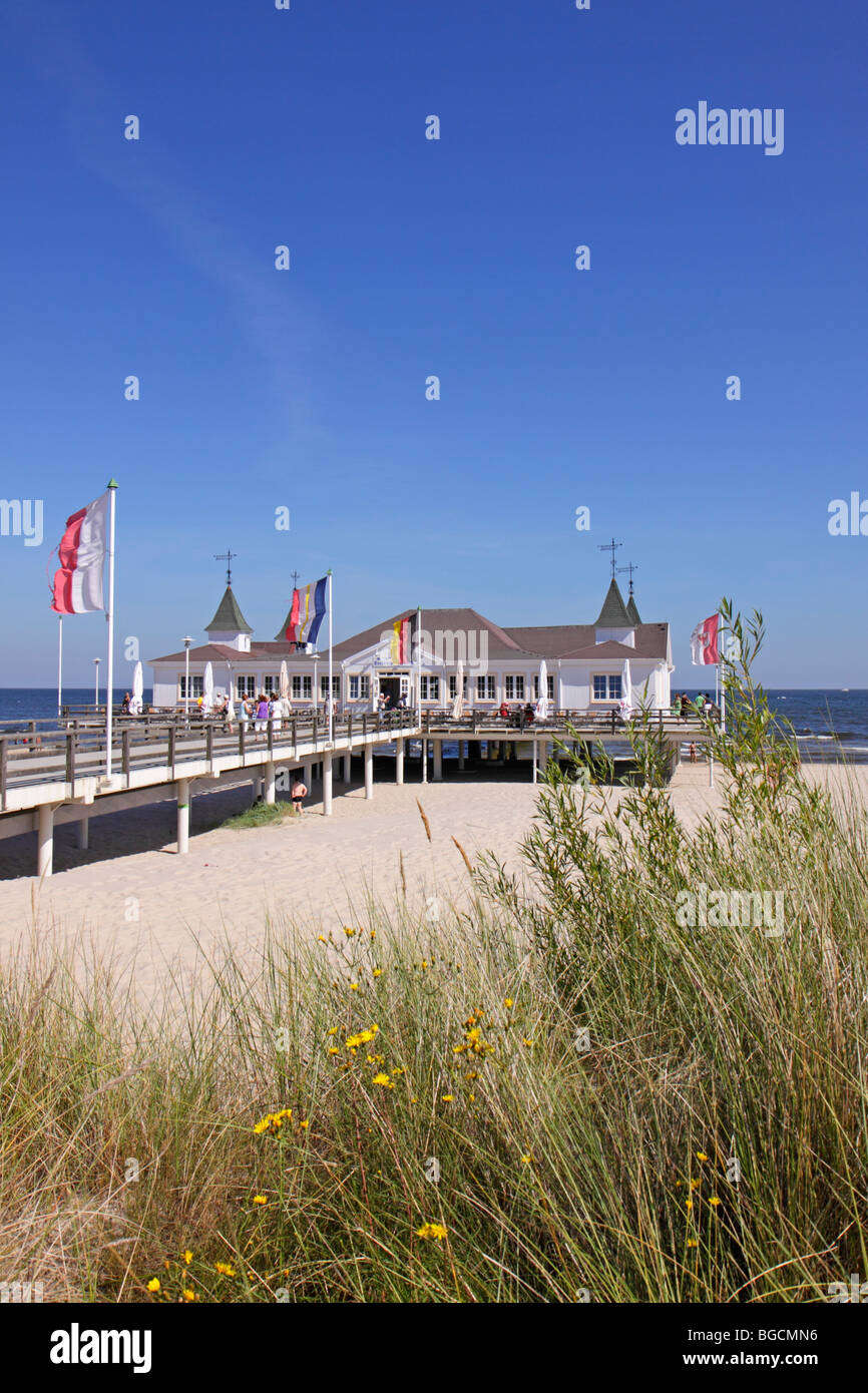 Pier, Ahlbeck, Insel Usedom, Mecklenburg-West Pomerania, Deutschland Stockfoto