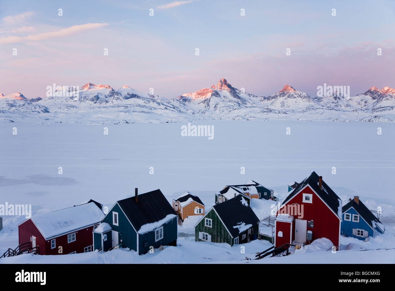 Tasiilaq, Grönland, winter Stockfoto