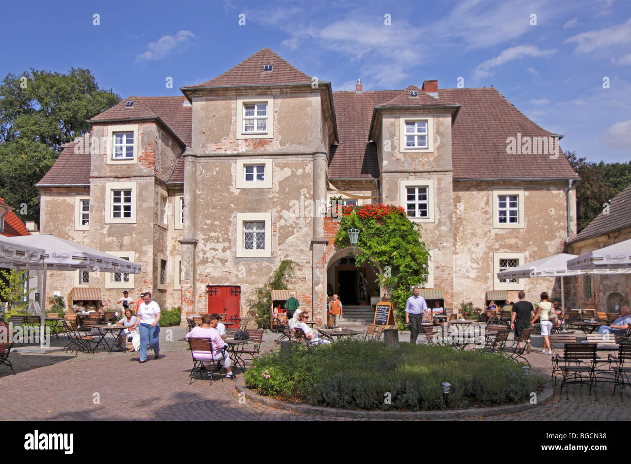 Wasserschloss Renaissance Schloss Mellenthin, Insel Usedom, Mecklenburg-West Pomerania, Deutschland Stockfoto