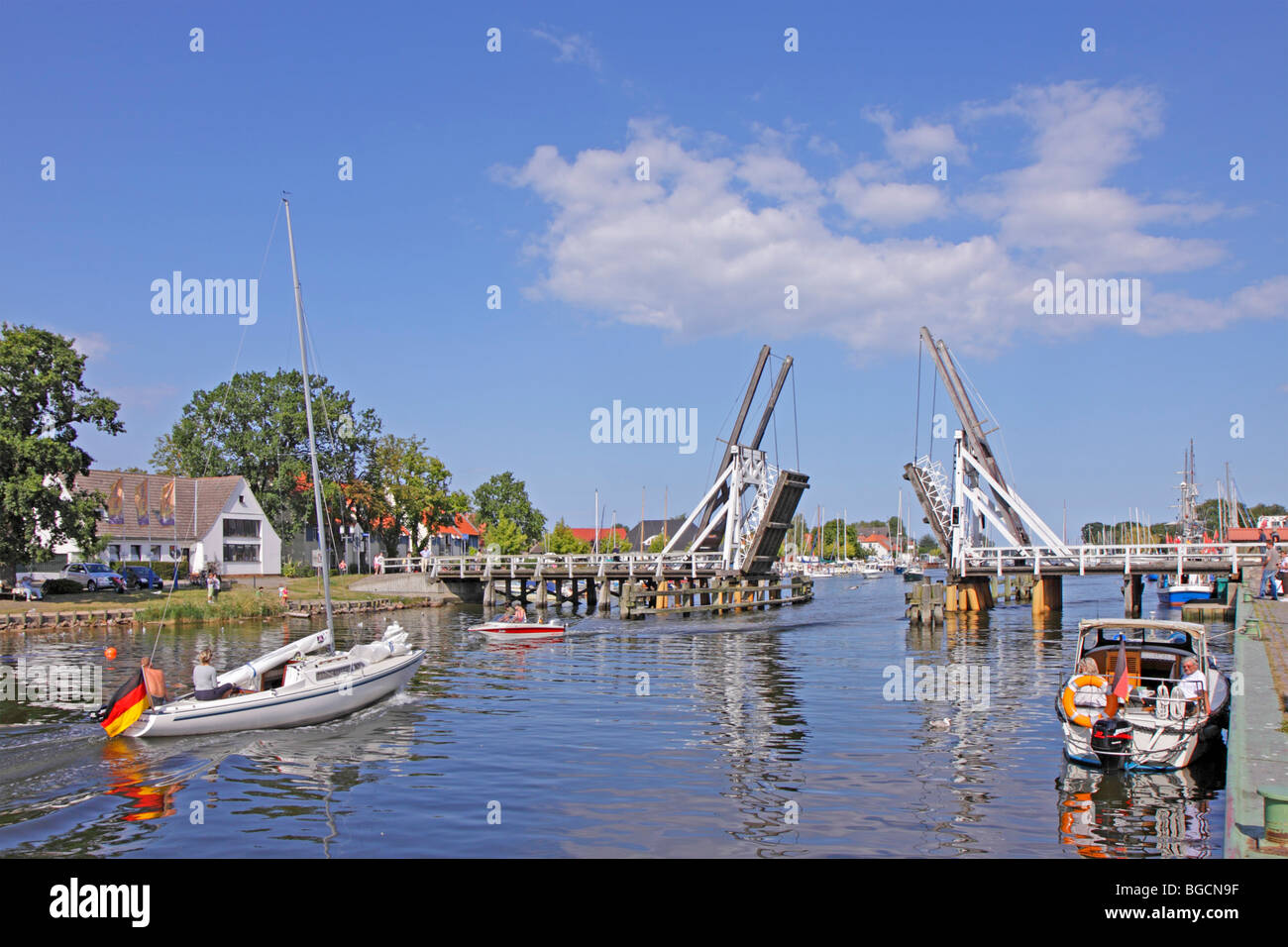 Unruhbrücke, Wieck, Greifswald, Mecklenburg-West Pomerania, Deutschland Stockfoto