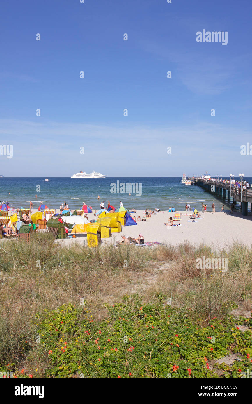 Cruise Liner MS Europa Verankerung aus Binz, Insel Rügen, Mecklenburg-West Pomerania, Deutschland Stockfoto