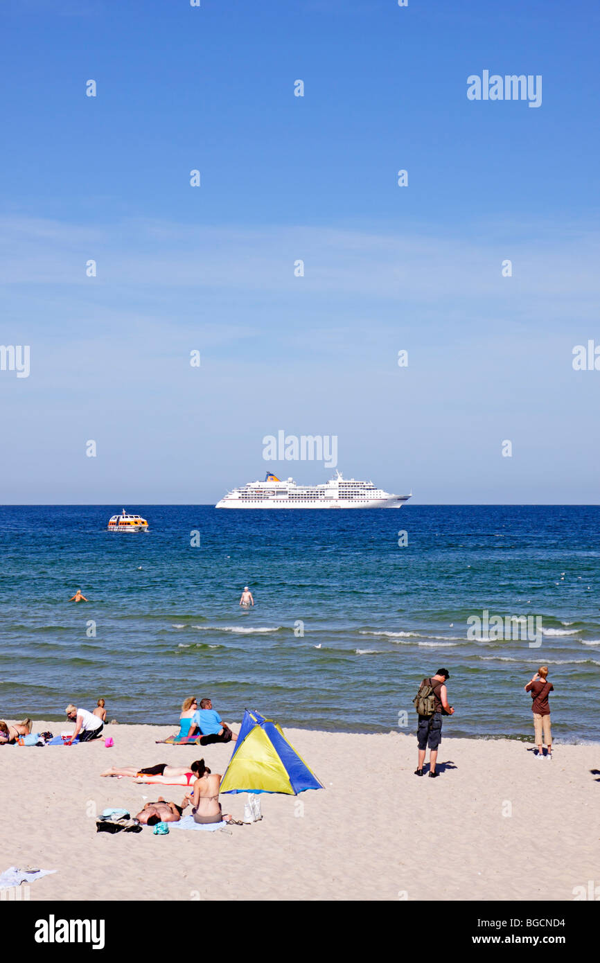 Cruise Liner MS Europa Verankerung aus Binz, Insel Rügen, Mecklenburg-West Pomerania, Deutschland Stockfoto