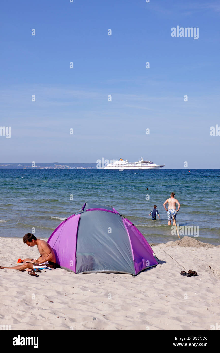 Cruise Liner MS Europa Verankerung aus Binz, Insel Rügen, Mecklenburg-West Pomerania, Deutschland Stockfoto