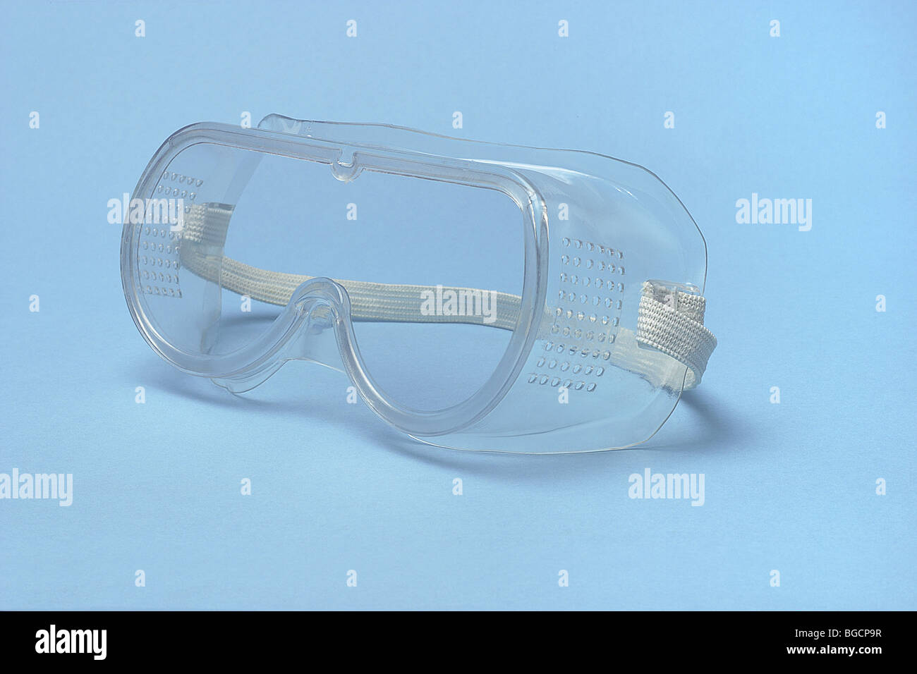 Schutzbrille auf nahtlose blauem Hintergrund Stockfoto