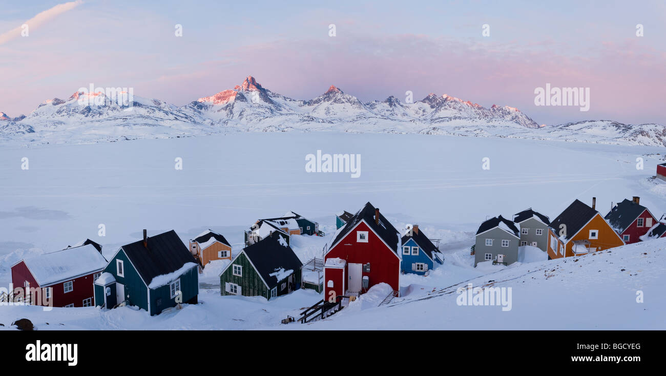 Tasiilaq, Grönland, winter Stockfoto