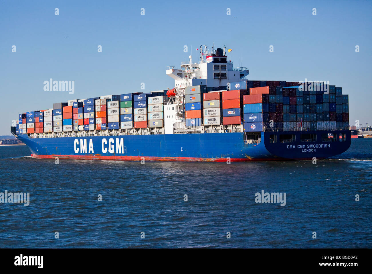 Versand-Frachter in der New York Bay Stockfoto