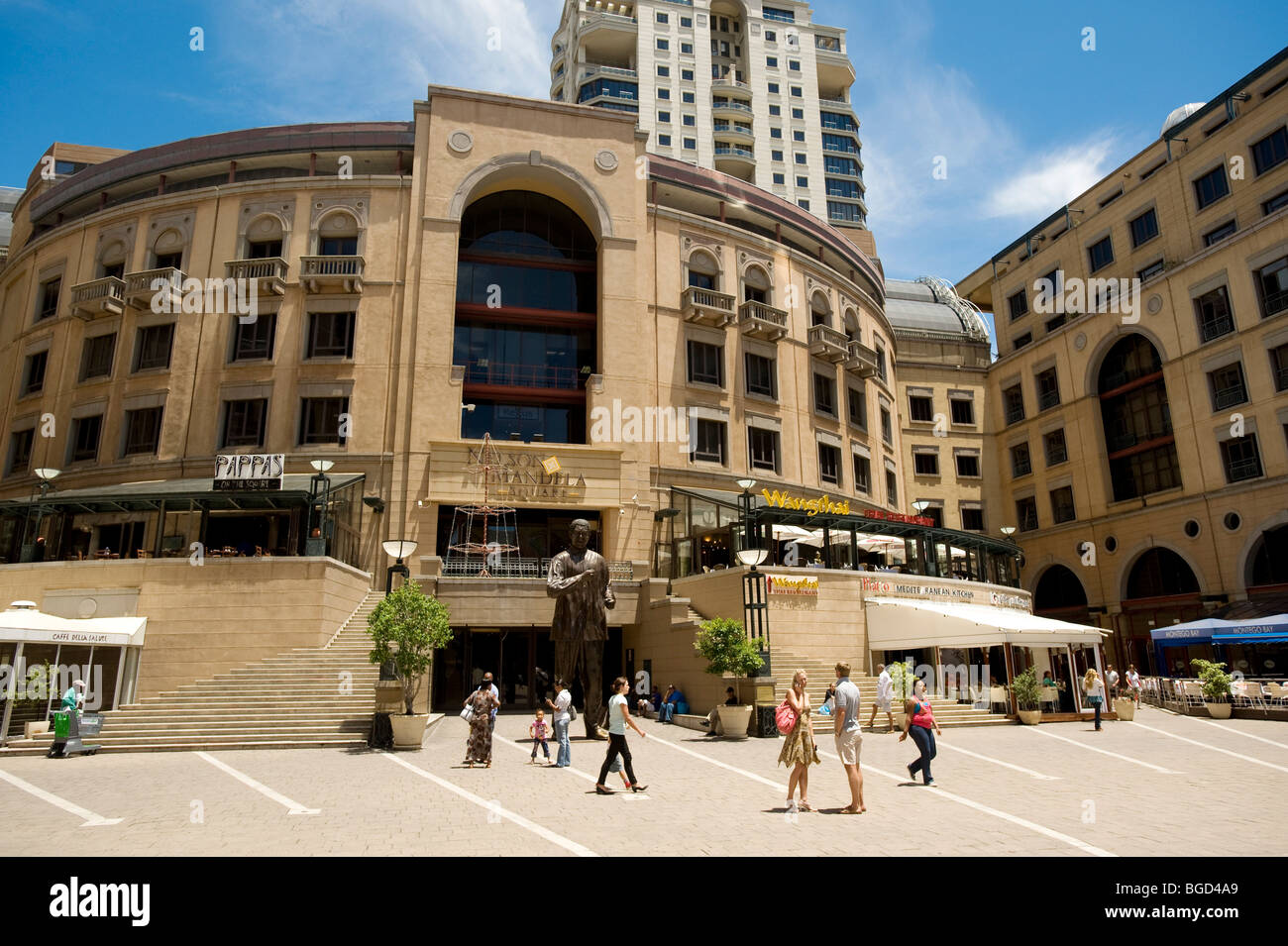 Nelson Mandela Square. Sandton, Johannesburg, Südafrika Stockfoto