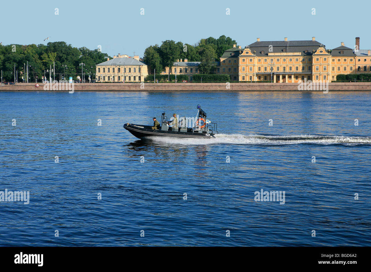 Russischen Spezialeinheiten "Spetsnaz" während einer Marine Parade in Sankt Petersburg, Russland Stockfoto