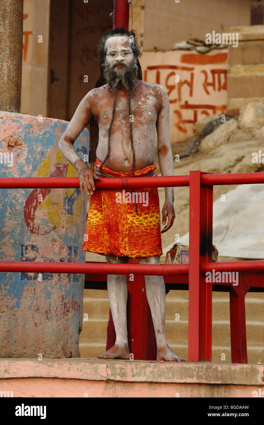 Ali Baba, heiliger Mann in Varanasi, Benarer, Indien Stockfoto