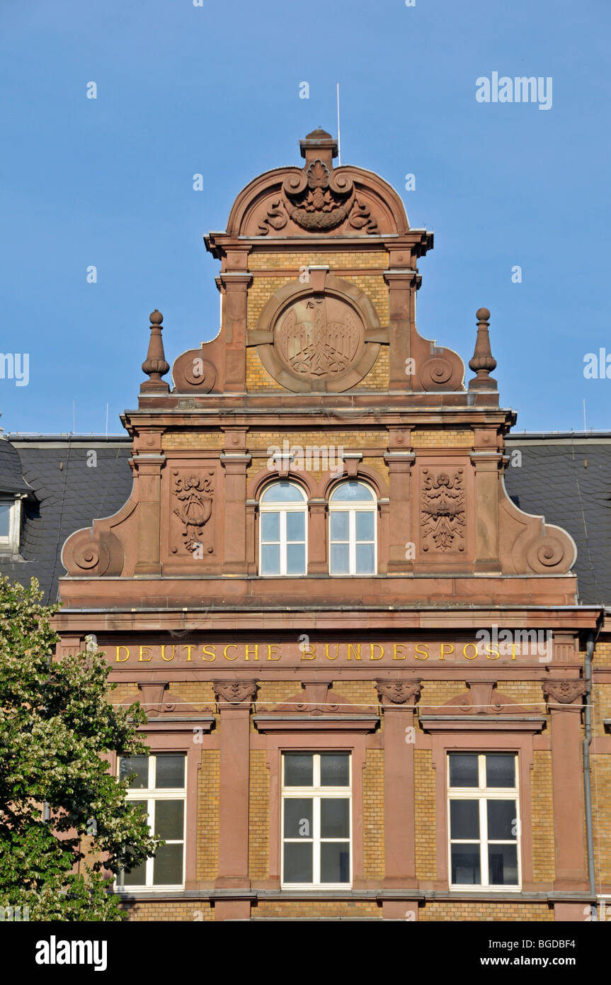 Historische, leerstehende Gebäude an die Deutsche Bundespost Deutschen Bundespost, Poststrasse in Duisburg, NRW-Westpha Stockfoto