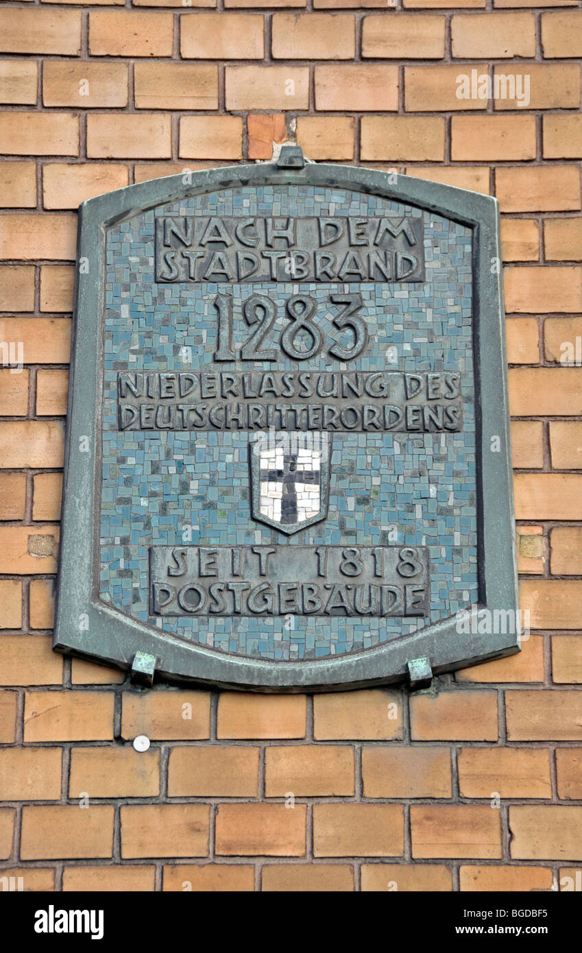 Melden Sie sich an der historischen, leerstehende Gebäude an die Deutsche Bundespost Deutschen Bundespost, Poststrasse in Duisburg Nord Rhi Stockfoto