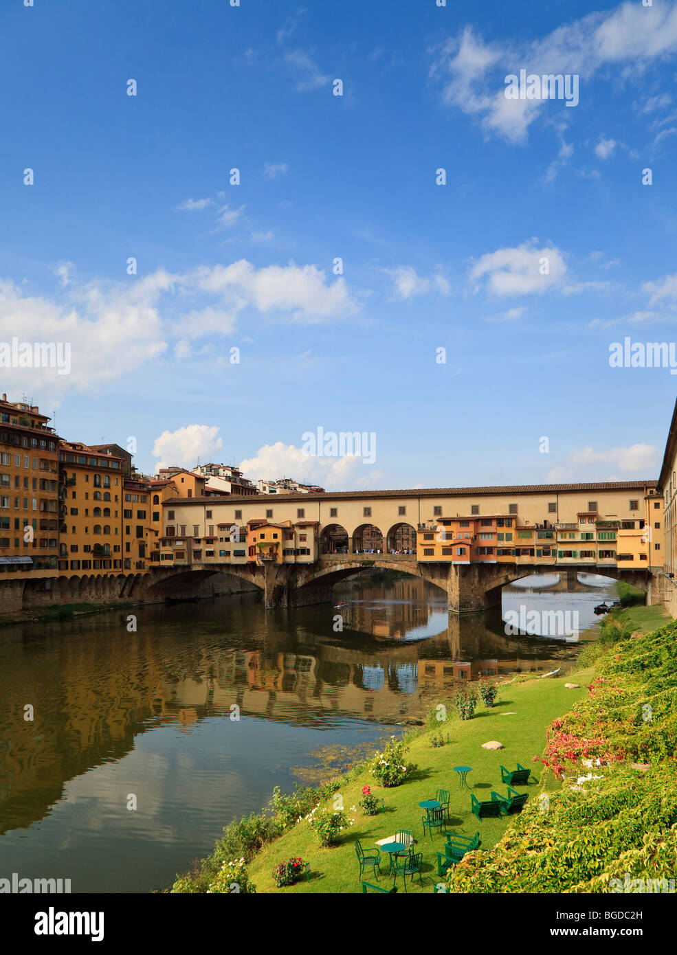 Der Ponte Vecchio in Florenz, Toskana, Italien Stockfoto