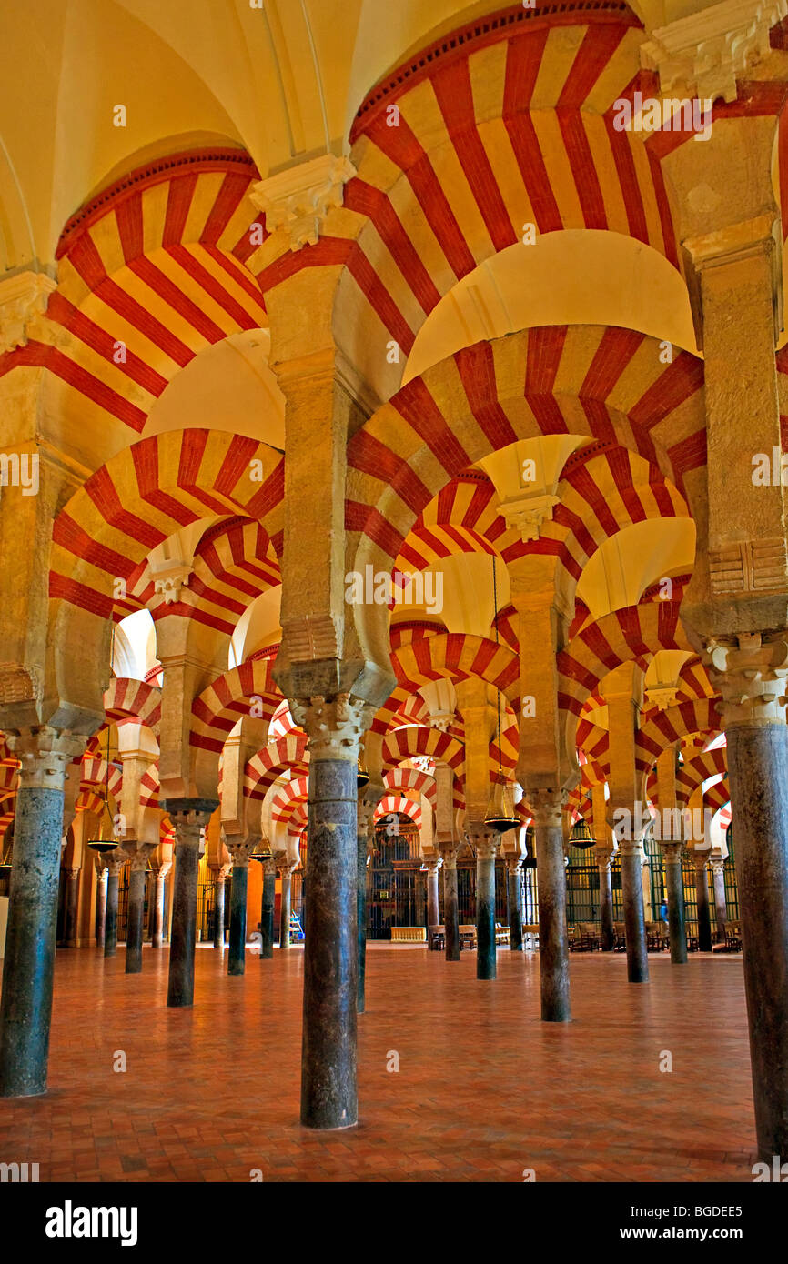 Schiffen der Mezquita (-Moschee-Kathedrale), Córdoba, UNESCO-Weltkulturerbe, Provinz Córdoba, Andalusien (Andalucia Stockfoto
