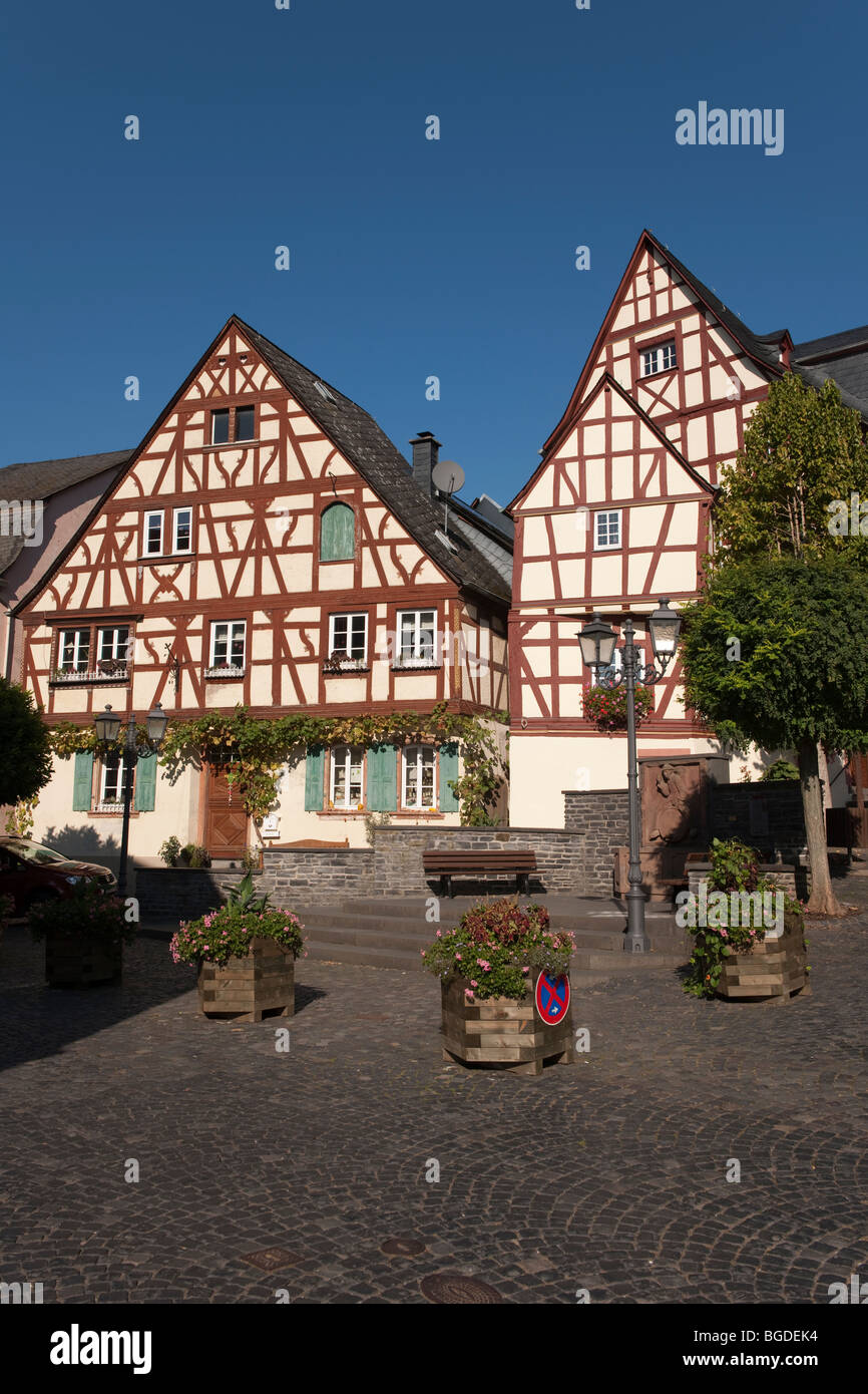 Historischen Marktplatz, Zeltingen-Rachtig, Mosel River, Rheinland-Pfalz, Deutschland, Europa Stockfoto