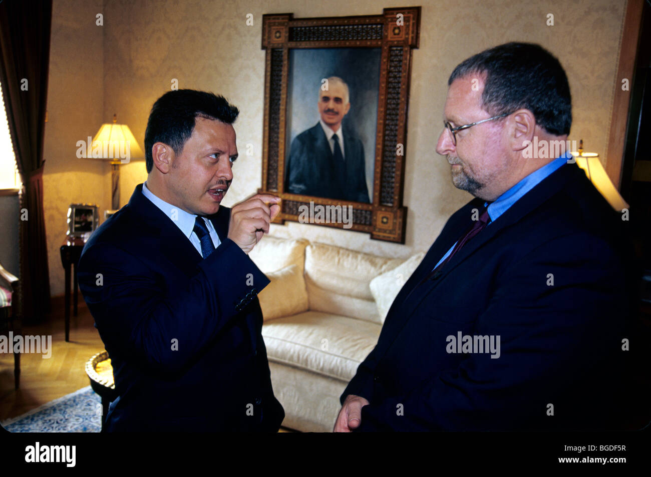 Peter Greenberg Interviews mit König Abdullah II von Jordanien Stockfoto