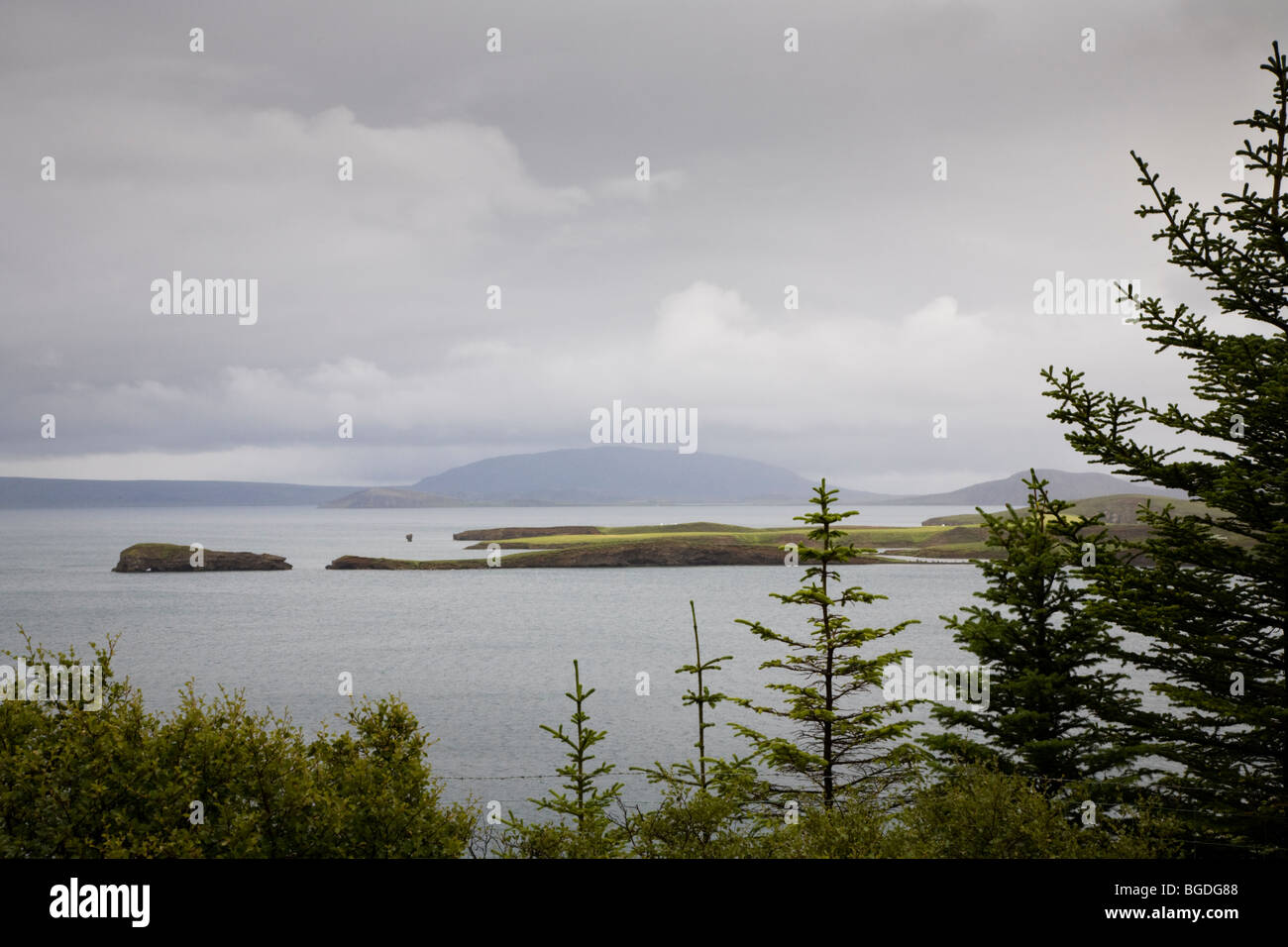 Blick über den See Thingvallavatn. Thingvellir NP, Südisland. Stockfoto