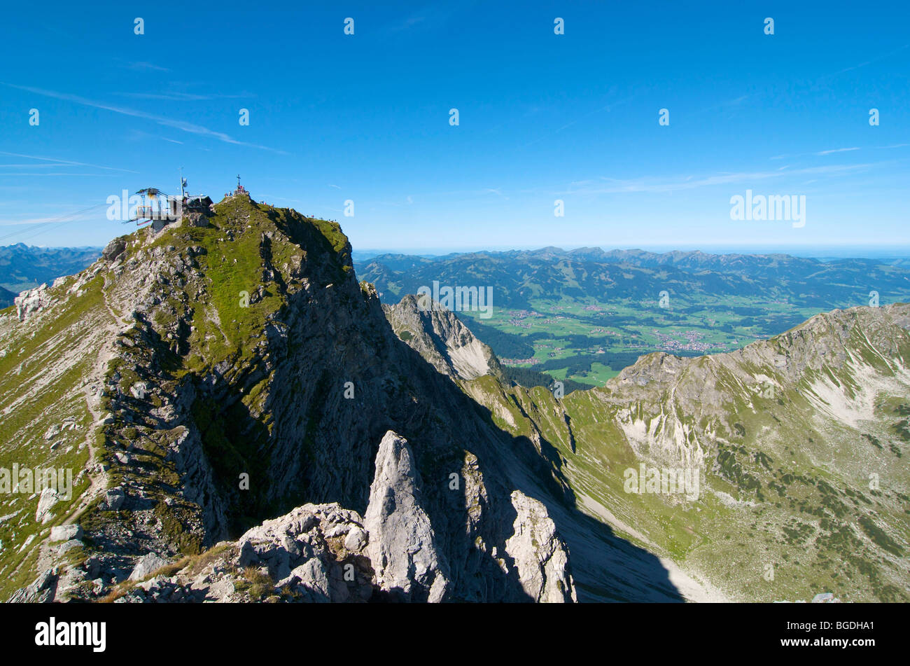 Gipfel der Berg Nebelhorn, Oberstdorf, Allgäu, Bayern, Deutschland, Europa Stockfoto