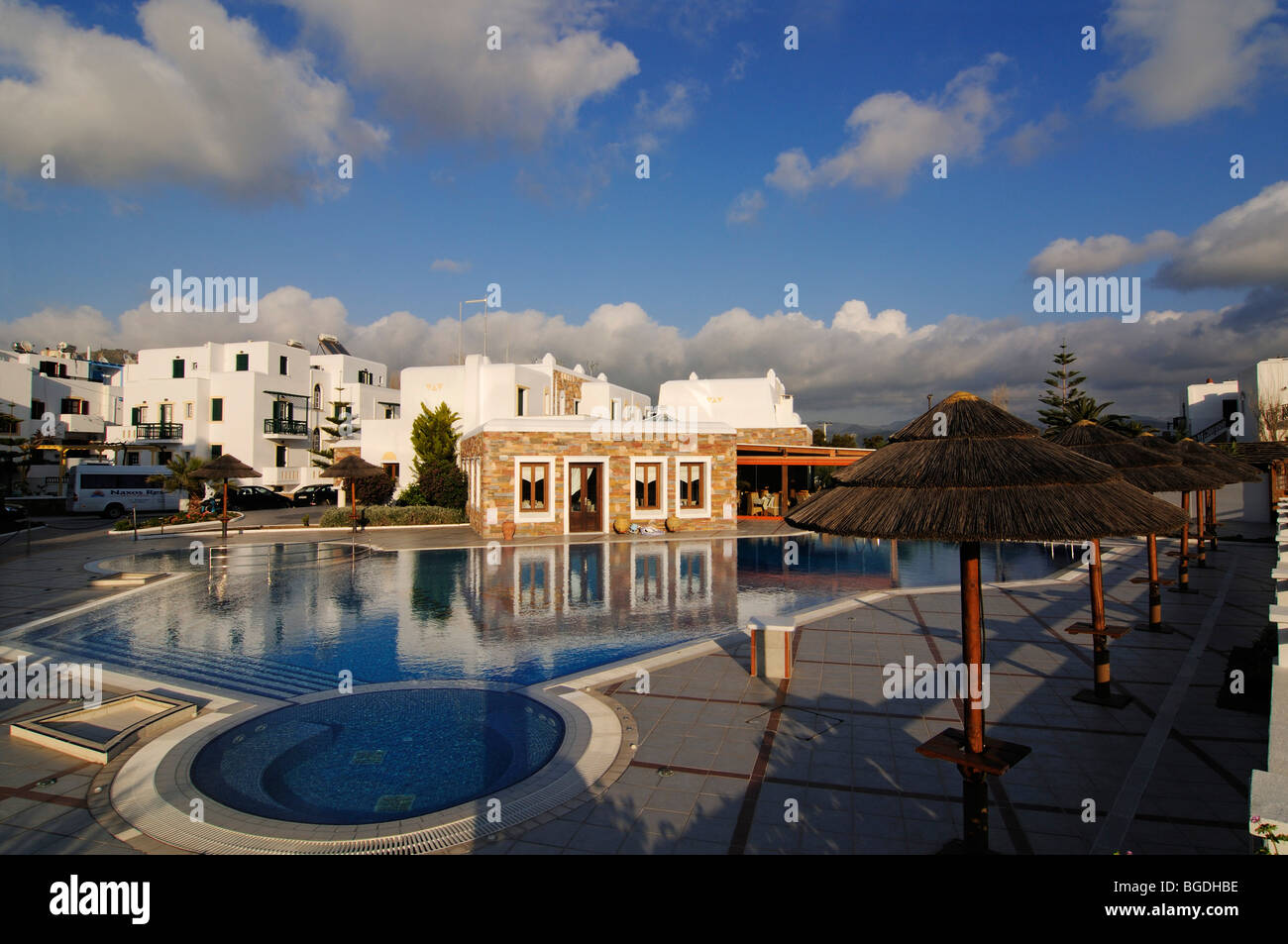 Naxos Royal Hotel, St. George Beach, Naxos, Kykladen, Griechenland, Europa Stockfoto