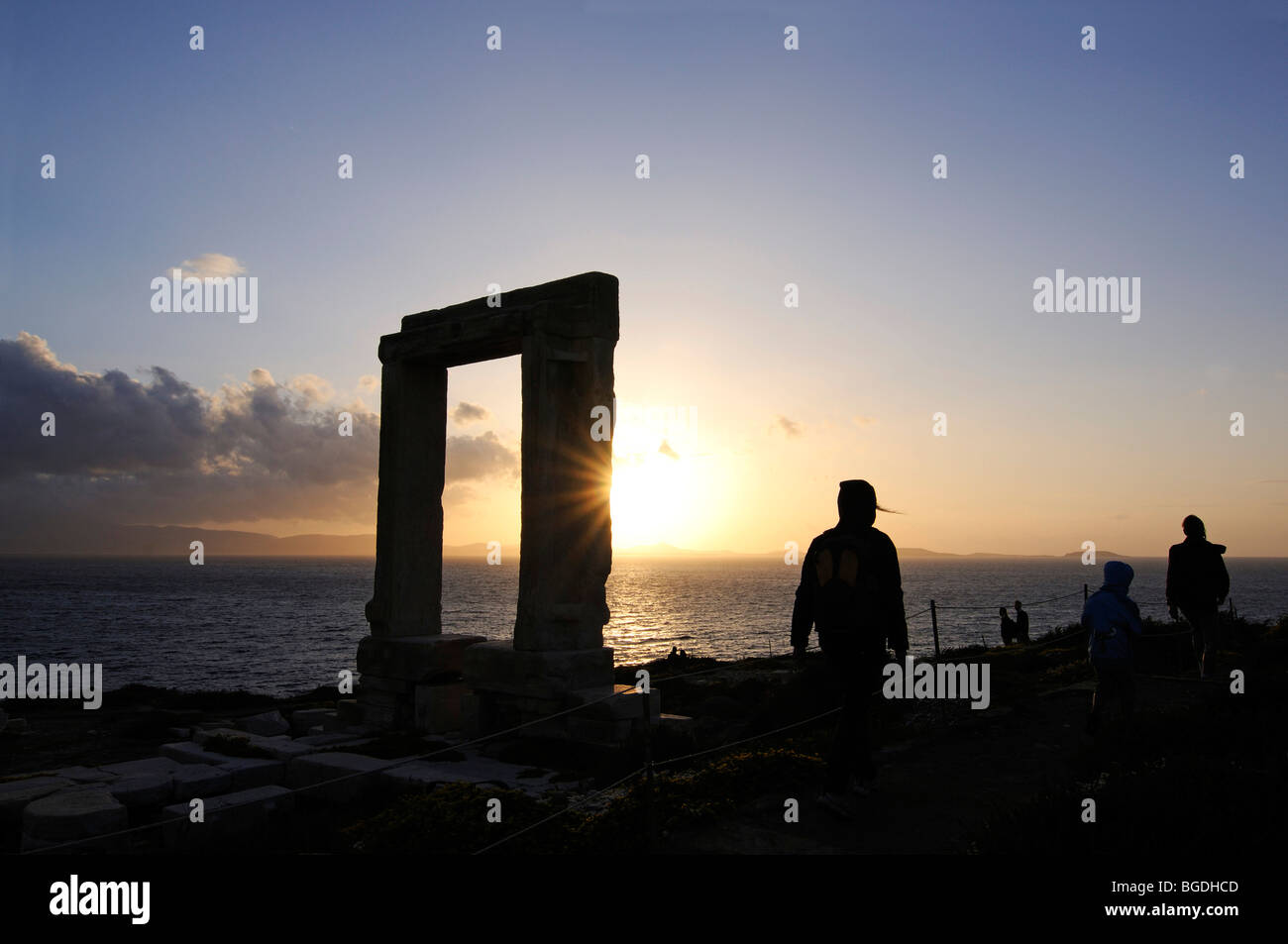 Portara der Tempel des Apollo, Naxos, Kykladen, Griechenland, Europa Stockfoto