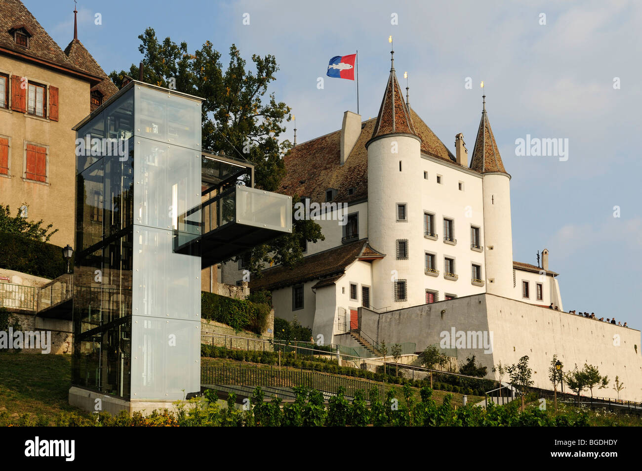 Chateau de Nyon-Palast, den Genfer See, Kanton Waadt, Schweiz, Europa Stockfoto