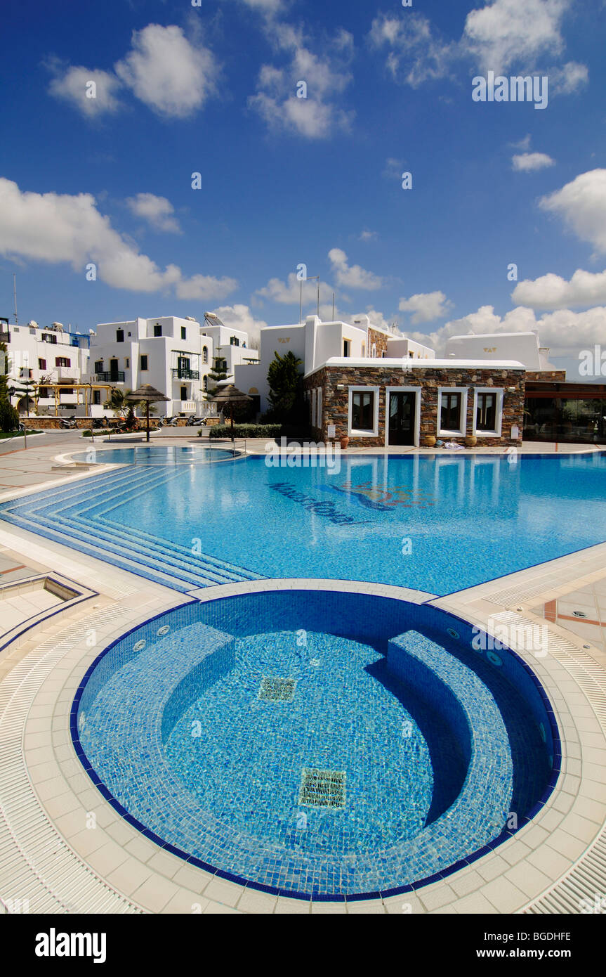 Pool, Hotelanlage, Naxos, Kykladen, Griechenland, Europa Stockfoto
