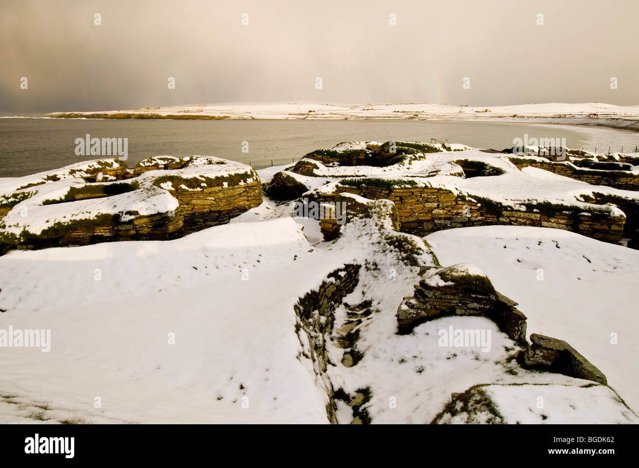 Skara Brae Nord-Europas am besten erhaltene neolithische Dorf Mainland Orkney Highland Region Schottlands.  SCO 5679 Stockfoto