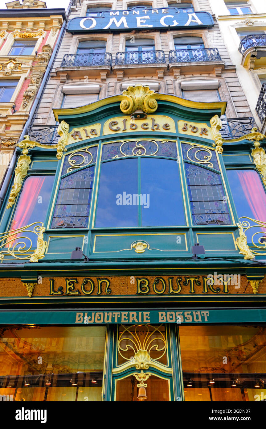Lille, Frankreich. Fassade von einer La Cloche d ' or - Bijouterie / Schmuck Shop Stockfoto